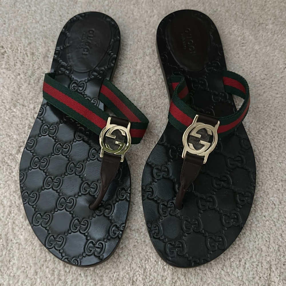 Dark Brown Gucci Sandals